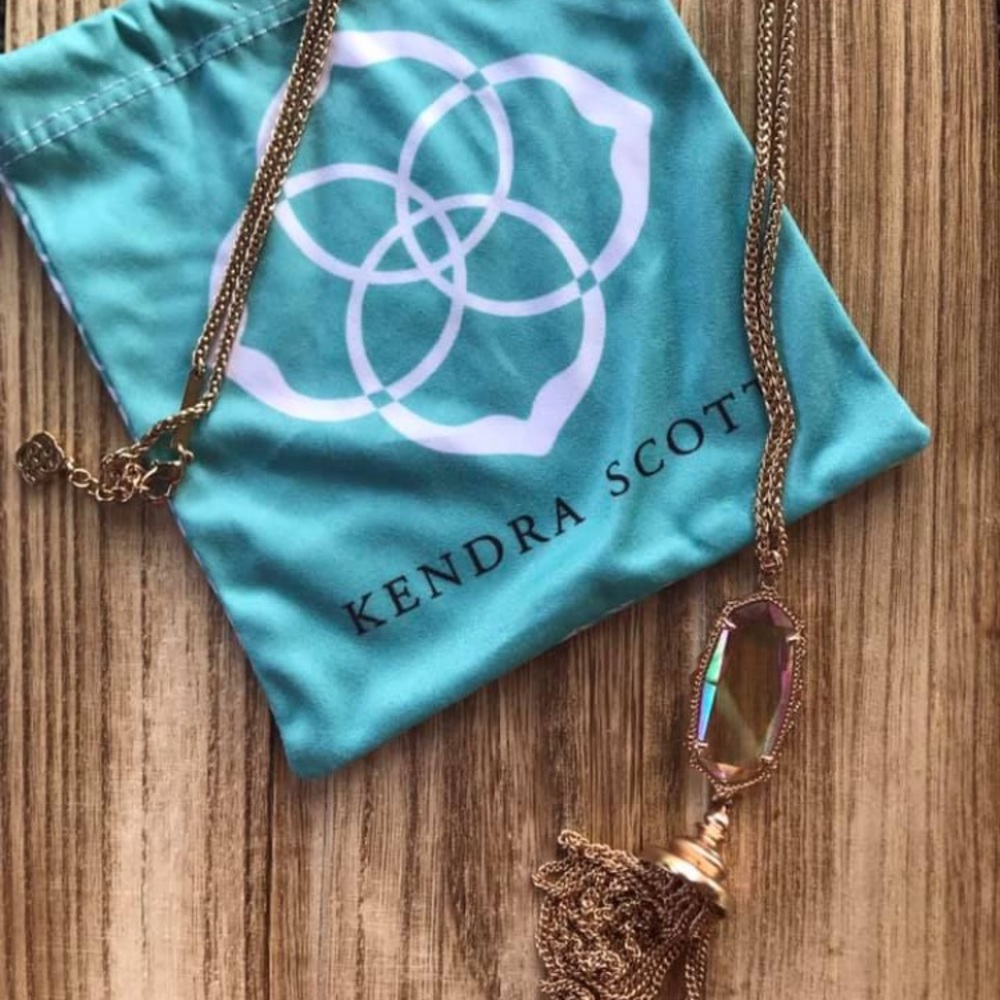 Kendra Scott peach Iridescent Everly Necklace